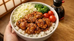 市販の唐揚げで手早く—レンジ甘だれを絡める簡単唐揚げ丼レシピ