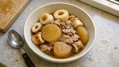 大根しみしみ、ちくわぶもちもち。豚肉と竹輪で作るやさしい和風煮物レシピ