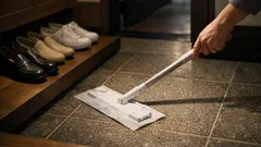 玄関のたたき掃除が1分で終わる、フロアワイパーでドライ→ウエットの時短ルーティン
