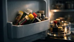 ダイソーの回転ケースで冷蔵庫ドアポケットの調味料チューブが一瞬で取り出せる収納術