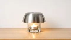 ダイソーのステンレス小物だけで作る、置き場所いらずの簡単テーブルランプ