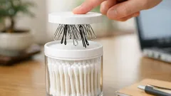 ダイソーの綿棒ケースが神収納に変わる、ネオジム磁石で小物が押すだけで出てくる裏ワザ