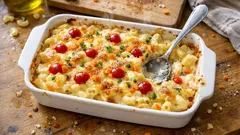 粉ミルクでコク出し—トースターで10分、重ねて焼くだけマカロニグラタン