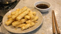 皮ごと長芋でカリッと一品：スティック天ぷらの作り方