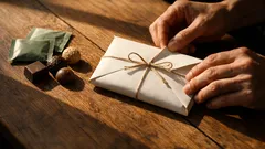 A4用紙とリボンだけで完成、封筒型ラッピングボックスの作り方