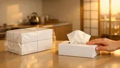 箱ティッシュの外装ビニールをきれいに開けるコツは「縦の線」と継ぎ目だった