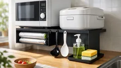 100均ブックエンドでキッチンのデッドスペースが収納に変わる浮かせる小技