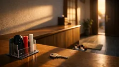 100均2つで玄関の「鍵どこ？」が消える 立てて見える化のちょい置き収納